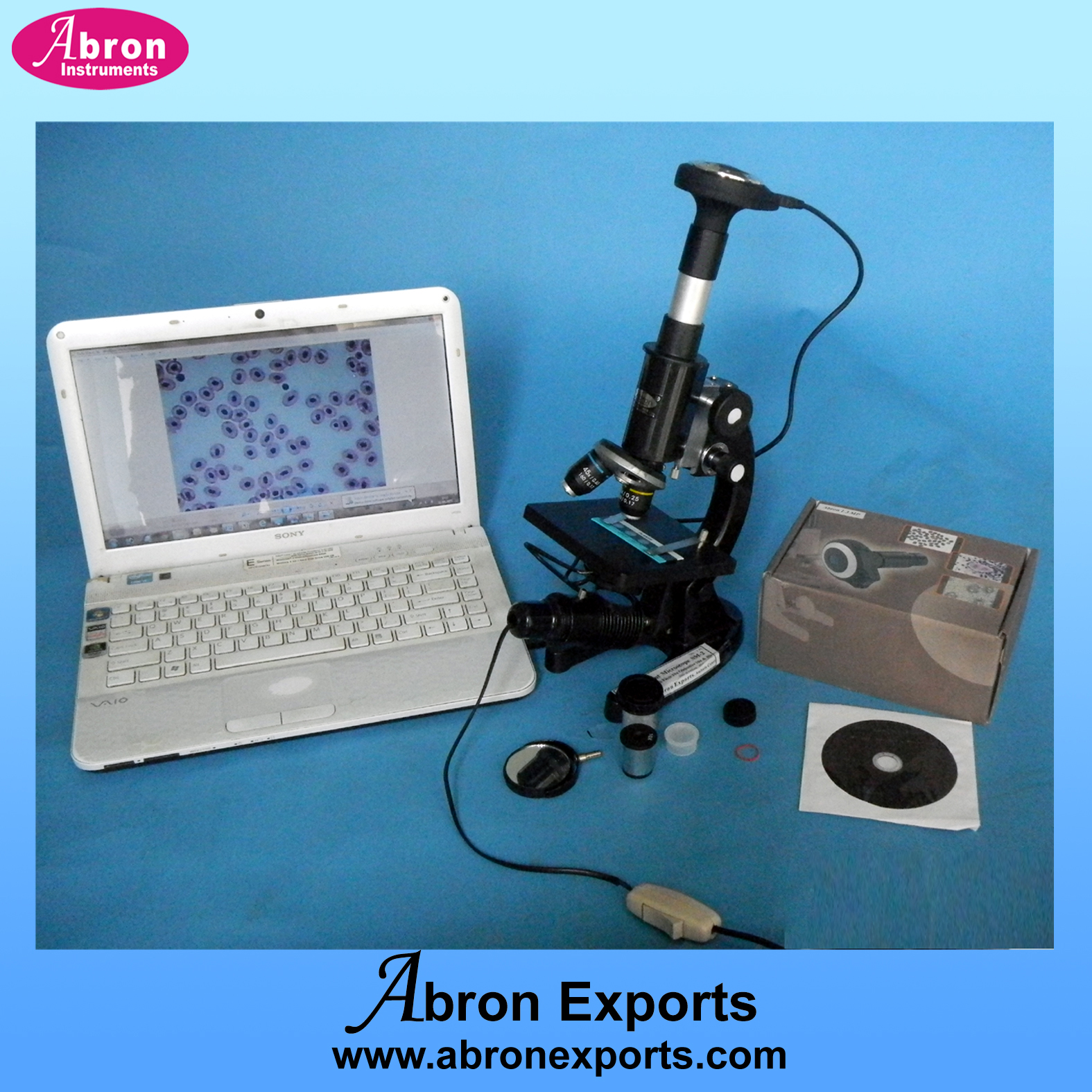 Microscope Junior Medical JMM with Digital camera 1.3 MP +sub stage LED light AB-04D1